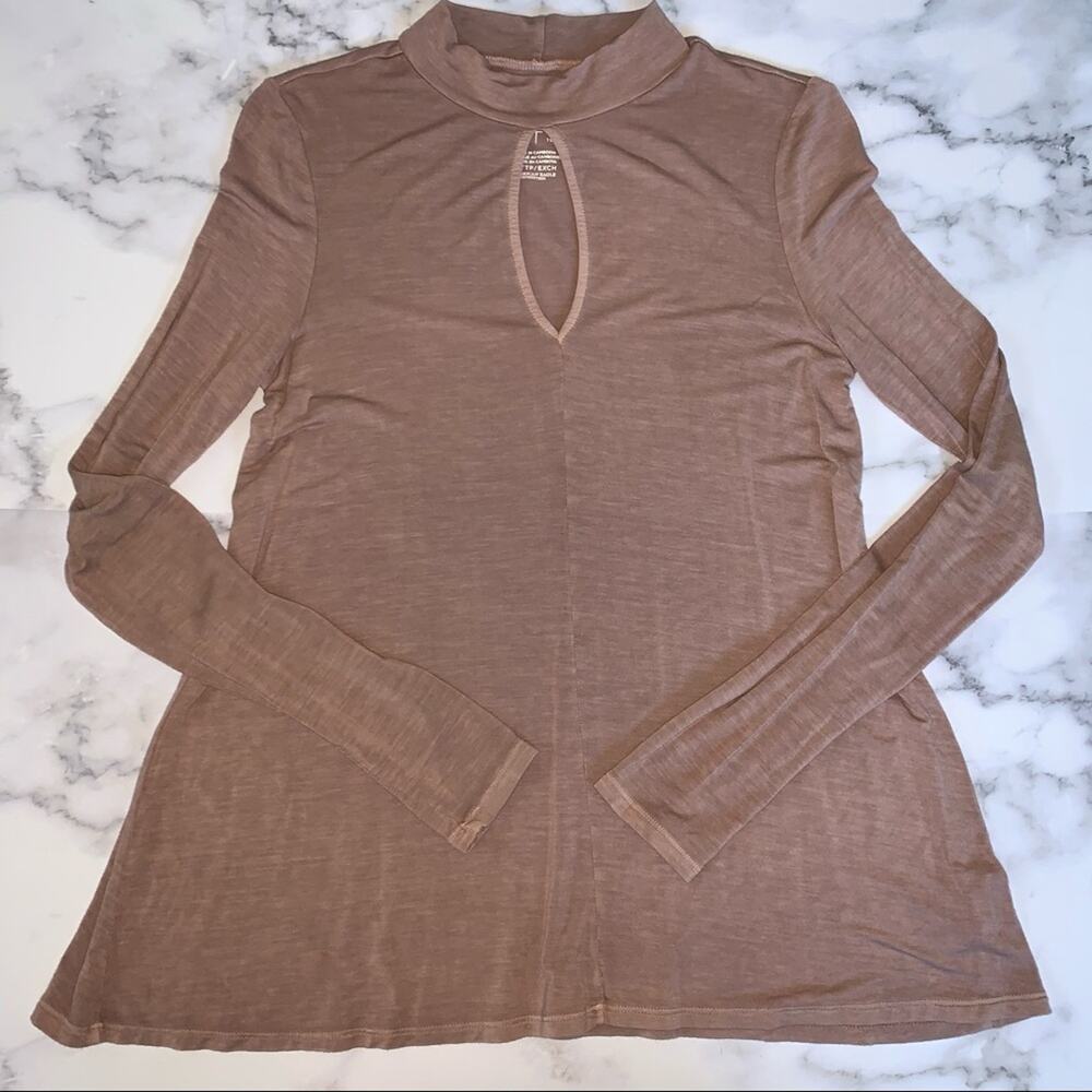 American Eagle Blush Pink Soft and Sexy Mock Neck Long Sleeve Top XS Women